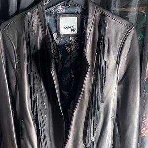 NWT Levis Lasies Lambskin Leather Fringe Jacket